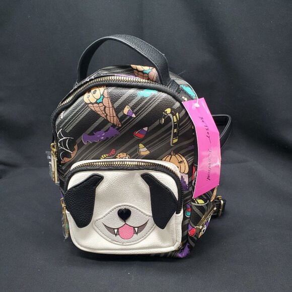 BNWT Bestsey Johnson Kitsch Vampire Dog Halloween Mini Backpack - Picture 1 of 8